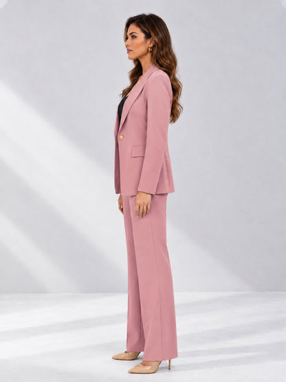 Dusty Rose 2 Pieces Tailored Fit Notched Lapel One Button Women's Suits 