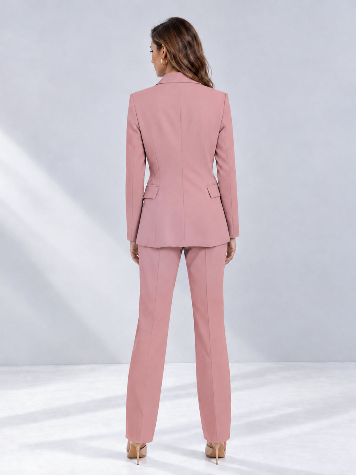 Dusty Rose 2 Pieces Tailored Fit Notched Lapel One Button Women's Suits 