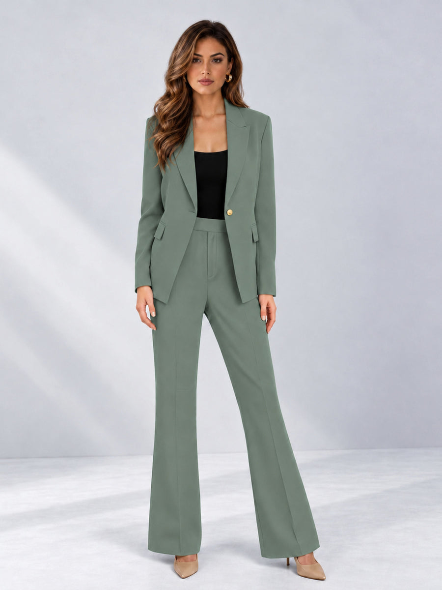 Eucalyptus 2 Pieces Tailored Fit Notched Lapel One Button Women's Suits 
