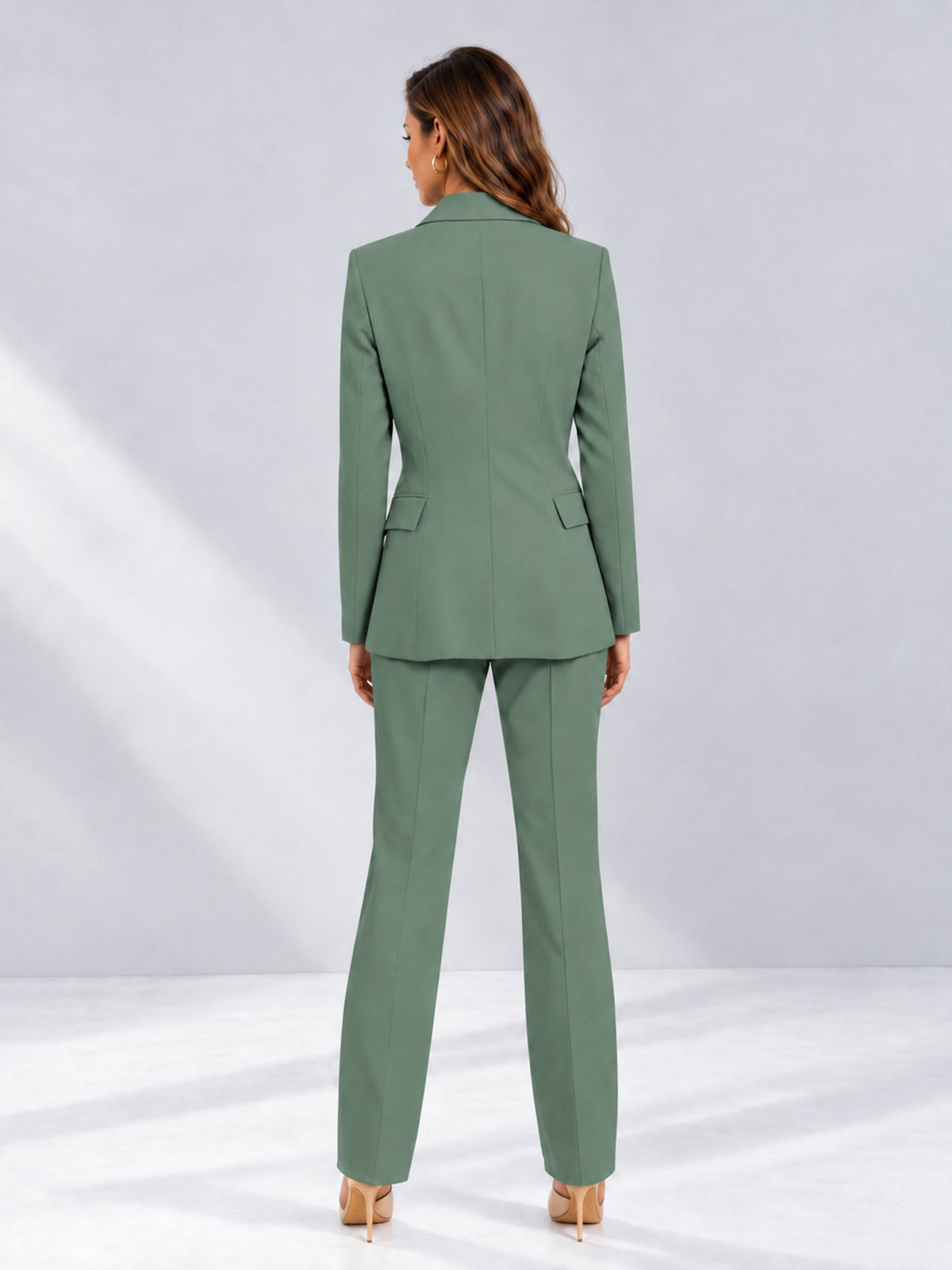 Eucalyptus 2 Pieces Tailored Fit Notched Lapel One Button Women's Suits 
