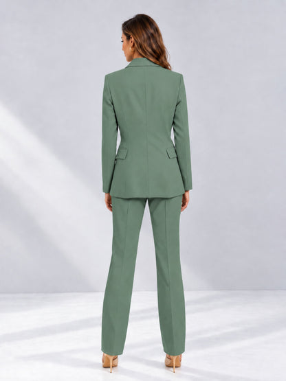 Eucalyptus 2 Pieces Tailored Fit Notched Lapel One Button Women's Suits 