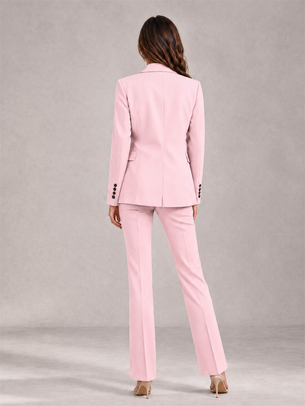 Blush Pink 2 Pieces Tailored Fit Notched Lapel Suits Women's Suits