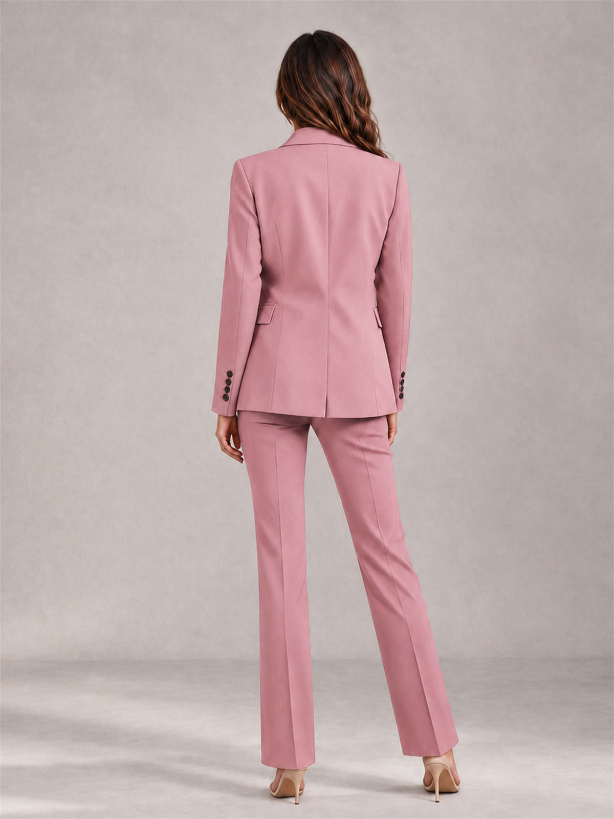 Dusty Rose 2 Pieces Tailored Fit Notched Lapel Suits Women's Suits