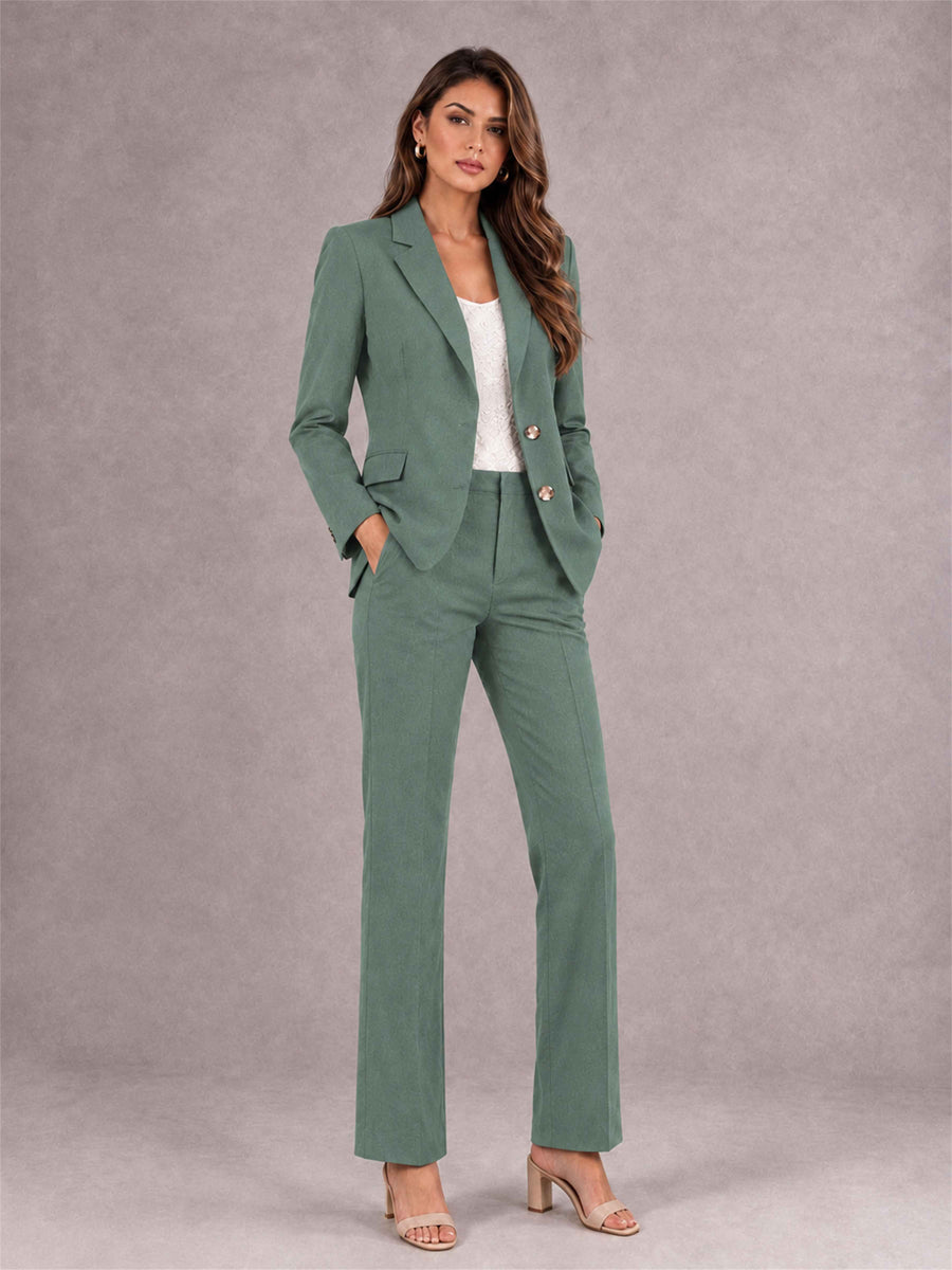 Eucalyptus 2 Pieces Tailored Fit Notched Lapel Suits Women's Suits