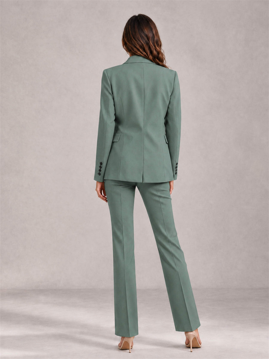 Eucalyptus 2 Pieces Tailored Fit Notched Lapel Suits Women's Suits