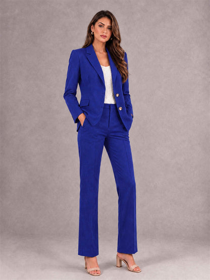 Royal Blue 2 Pieces Tailored Fit Notched Lapel Suits Women's Suits