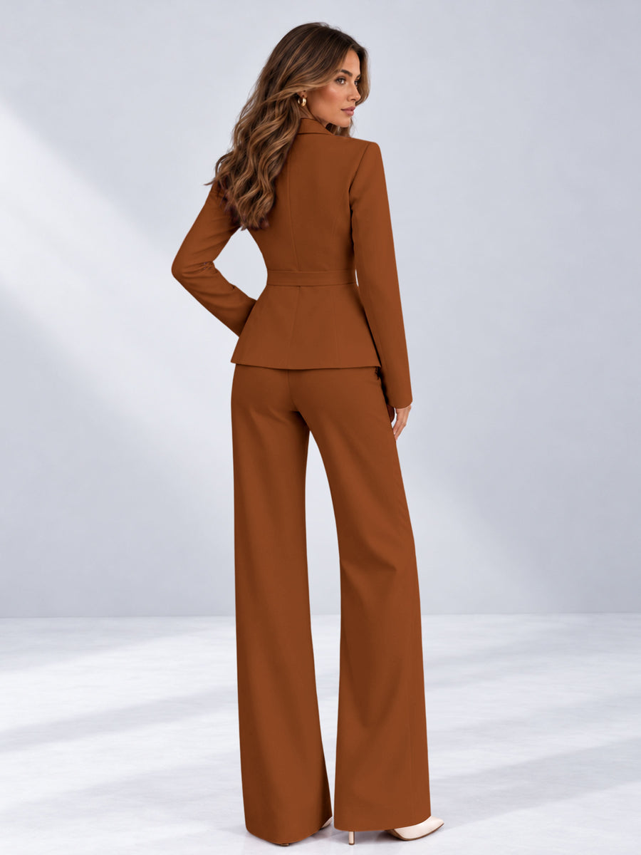 Burnt Orange 2 Pieces Tailored Fit One Button Women's Suits