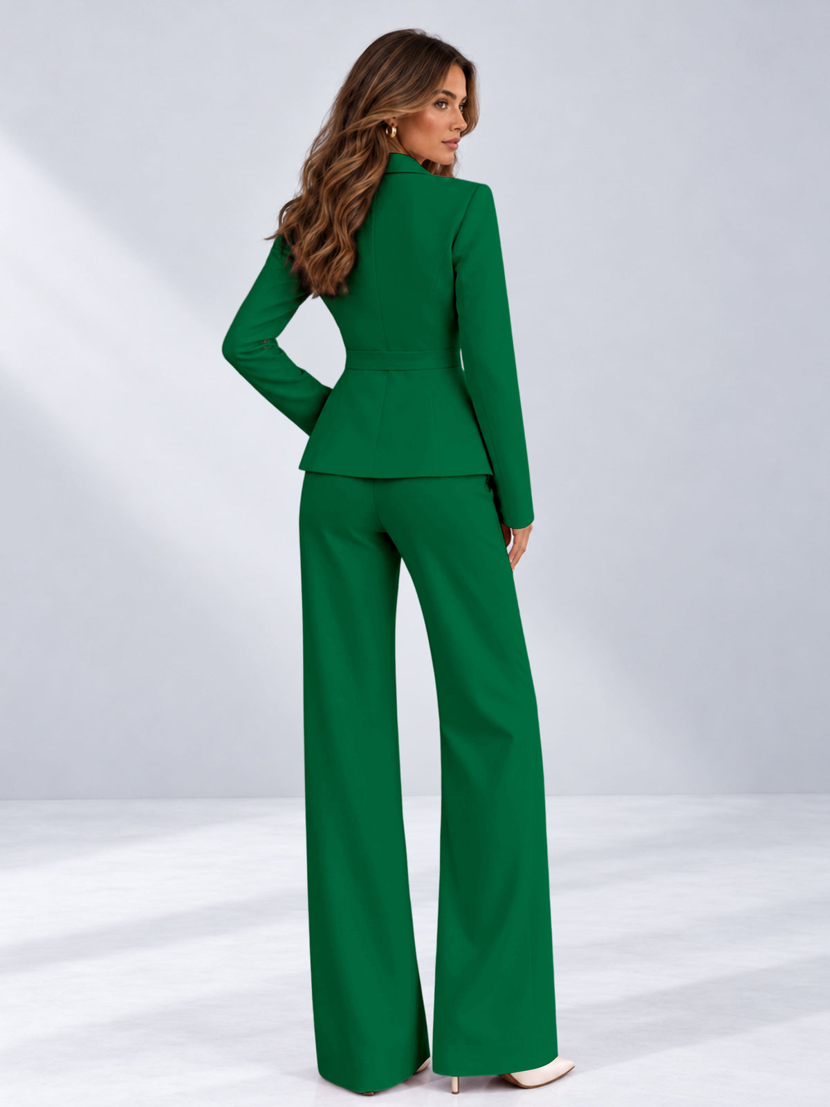 Emerald Green 2 Pieces Tailored Fit One Button Women's Suits