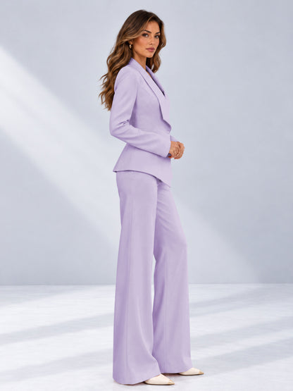 Lilac 2 Pieces Tailored Fit One Button Women's Suits