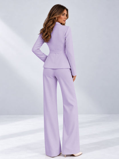Lilac 2 Pieces Tailored Fit One Button Women's Suits