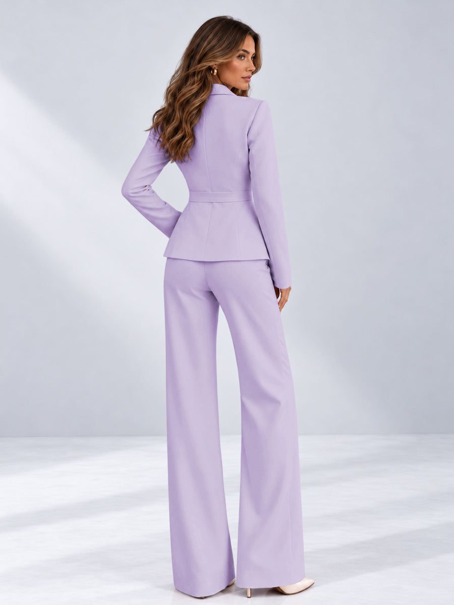 Lilac 2 Pieces Tailored Fit One Button Women's Suits