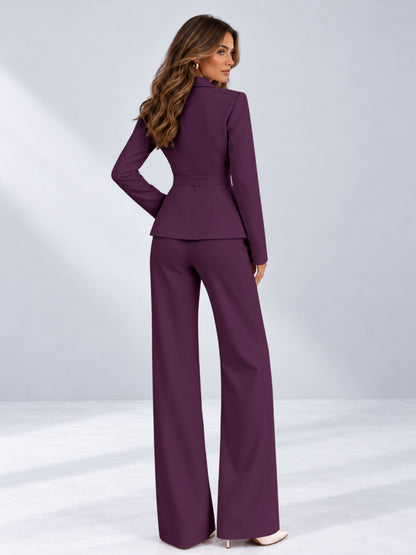Plum 2 Pieces Tailored Fit One Button Women's Suits