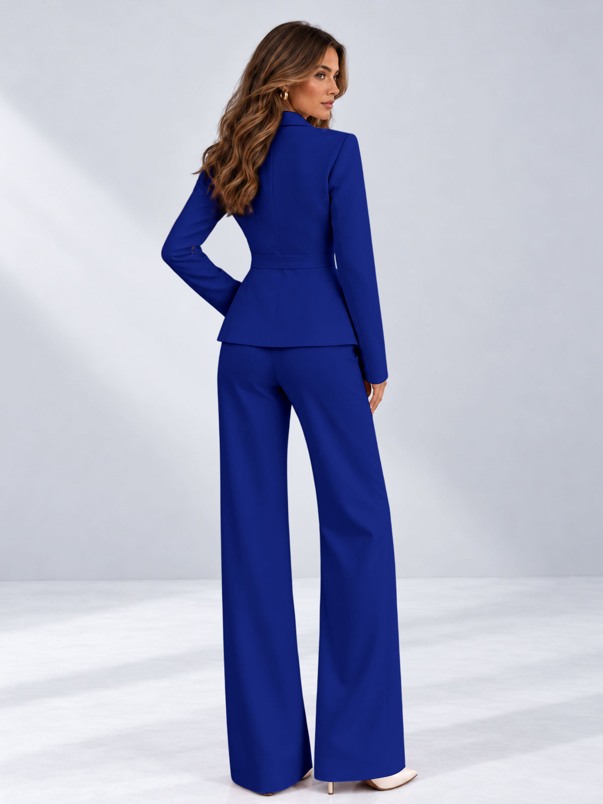 Royal Blue 2 Pieces Tailored Fit One Button Women's Suits