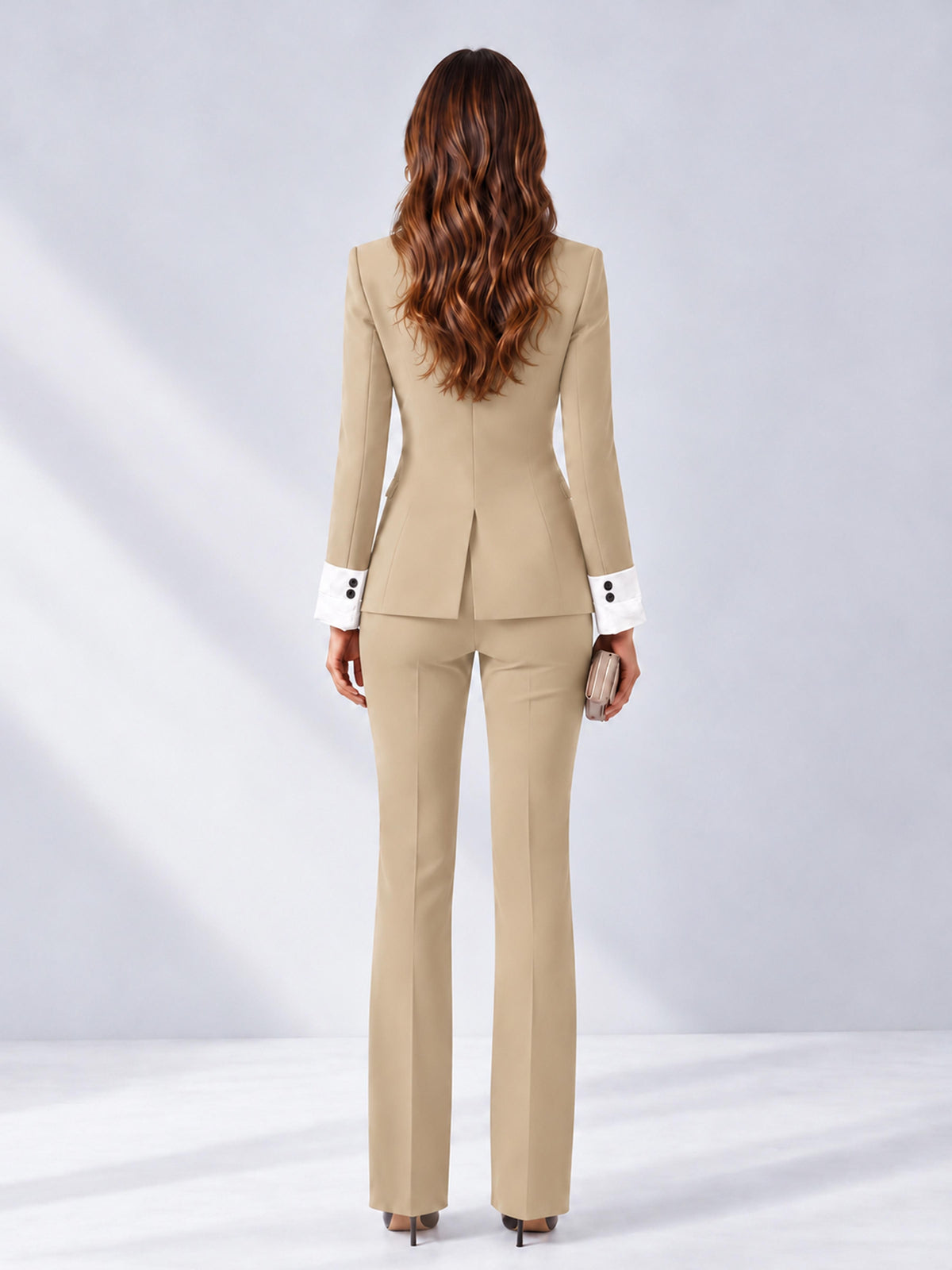 Champagne 2 Pieces Tailored Fit Peak Lapel Women's Suits