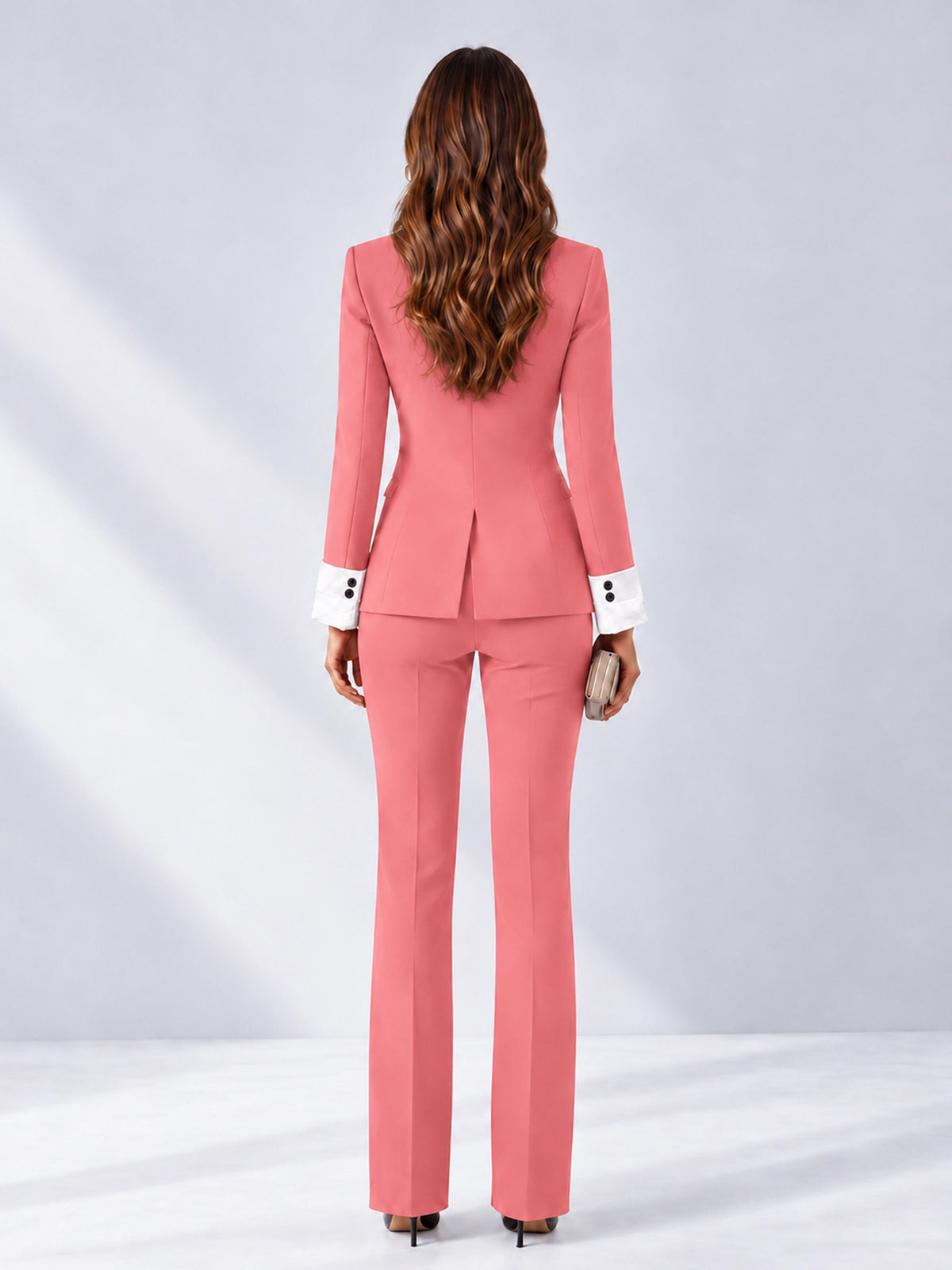 Coral 2 Pieces Tailored Fit Peak Lapel Women's Suits