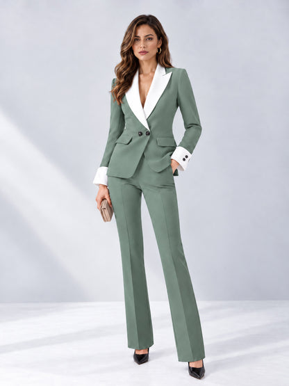 Eucalyptus 2 Pieces Tailored Fit Peak Lapel Women's Suits
