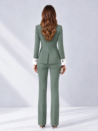 Eucalyptus 2 Pieces Tailored Fit Peak Lapel Women's Suits