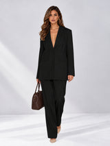 2 Pieces Wide-Leg Notched Lapel One Button Women's Suits