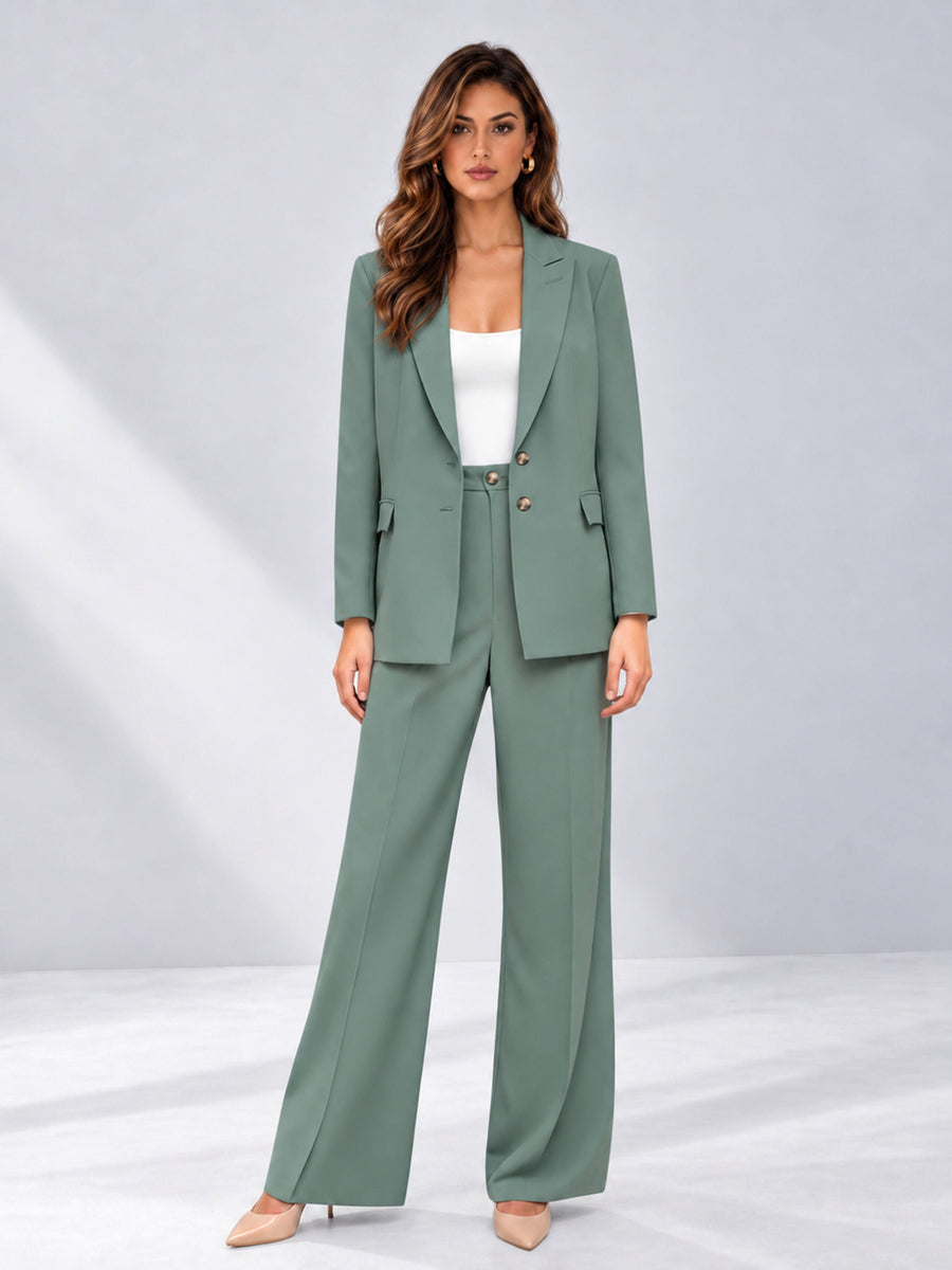 Eucalyptus 2 Pieces Wide-Leg Suit Women's Suits 