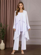 3 Pieces Round Neck Ankle-Length Mother of the Bride Pantsuits with Jacket