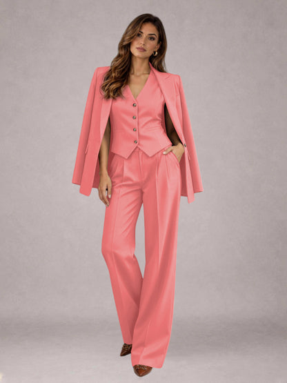 Coral 3 Pieces Tailored Fit Elegant Women's Suits for Business Casual