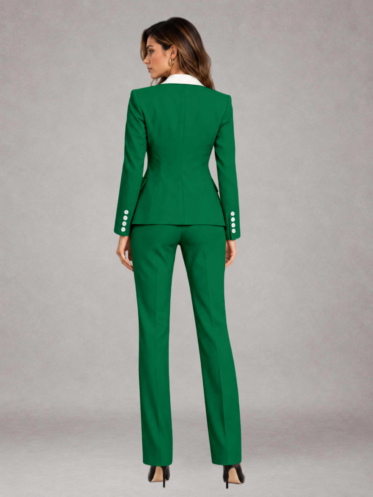 Emerald Green 3 Pieces Tailored Fit Elegant Women's Suits for Professional Look