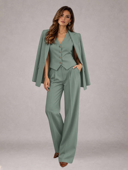 Eucalyptus 3 Pieces Tailored Fit Elegant Women's Suits for Business Casual