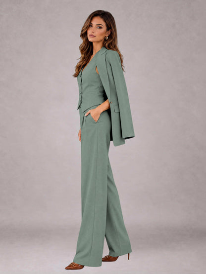 Eucalyptus 3 Pieces Tailored Fit Elegant Women's Suits for Business Casual
