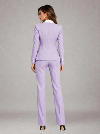 Lilac 3 Pieces Tailored Fit Elegant Women's Suits for Professional Look