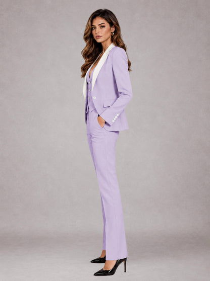 Lilac 3 Pieces Tailored Fit Elegant Women's Suits for Professional Look