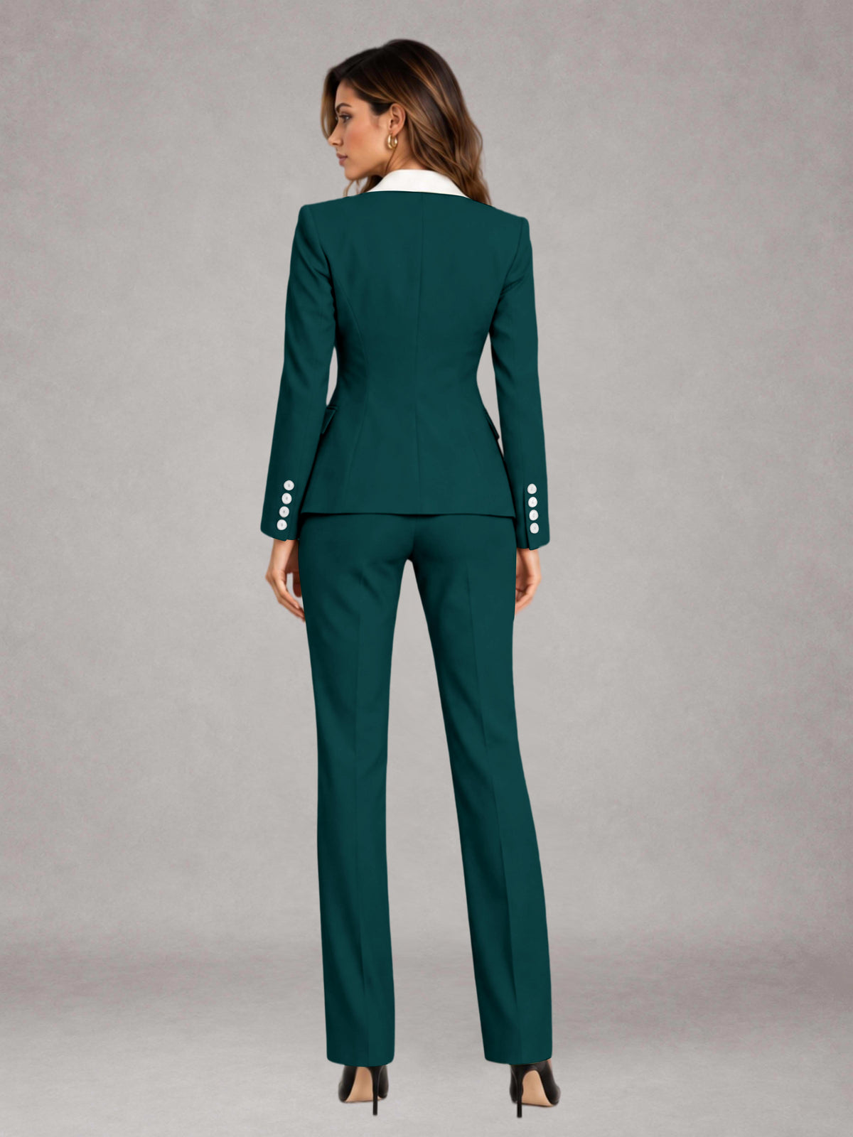 Peacock 3 Pieces Tailored Fit Elegant Women's Suits for Professional Look