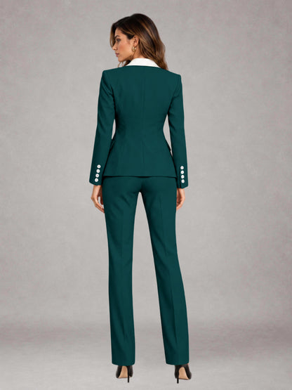 Peacock 3 Pieces Tailored Fit Elegant Women's Suits for Professional Look