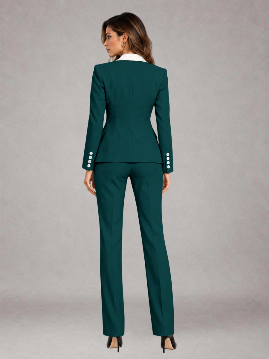 Peacock 3 Pieces Tailored Fit Elegant Women's Suits for Professional Look