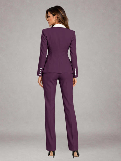 Plum 3 Pieces Tailored Fit Elegant Women's Suits for Professional Look