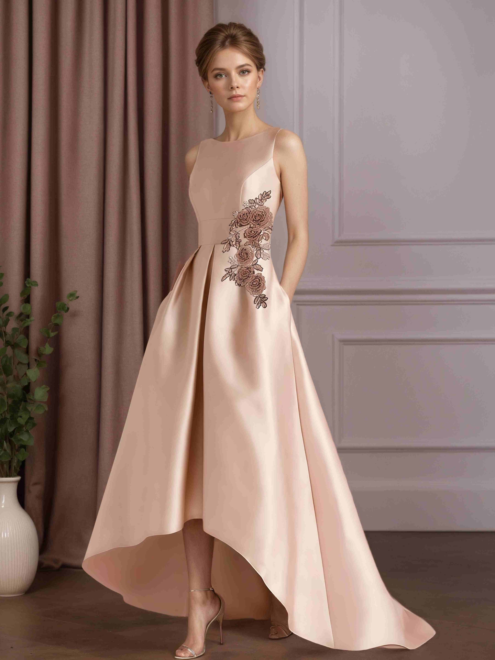A-Line/Princess Scoop Neck Sleeveless Asymmetrical Mother of the Bride mollyevers.com A-Line/Princess Scoop Neck Sleeveless Asymmetrical Mother of the Bride mollyevers.com
