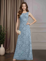 A-Line/Princess Scoop Neck Sleeveless Floor-Length Floral Lace Mother of the Bride Dresses