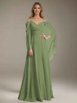A-Line/Princess Spaghetti Straps V-Neck Floor-Length Long Bridesmaid Dresses with Ruched