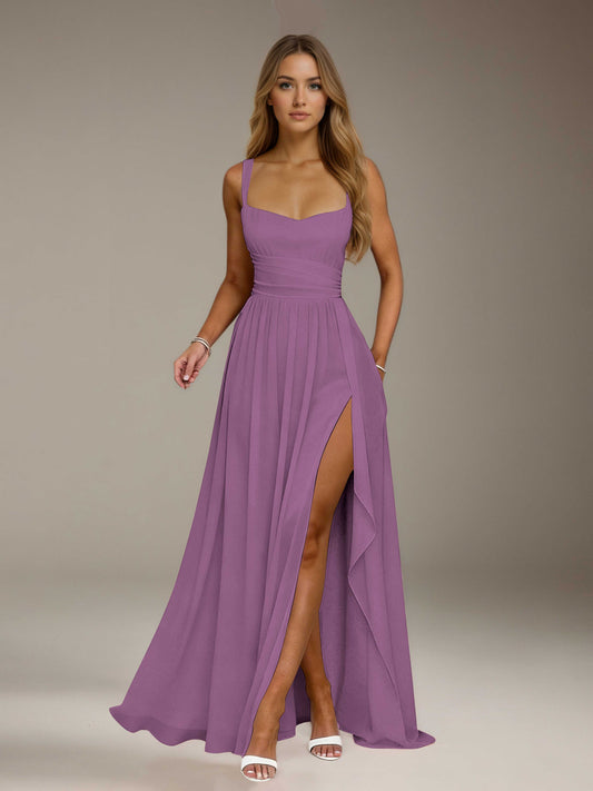 fitted lace wedding dress Berylove Women Grey Purple A Line Maxi Dress V Neck Embroidered Chiffon  Wedding Party Guest Dress with Long Sleeves