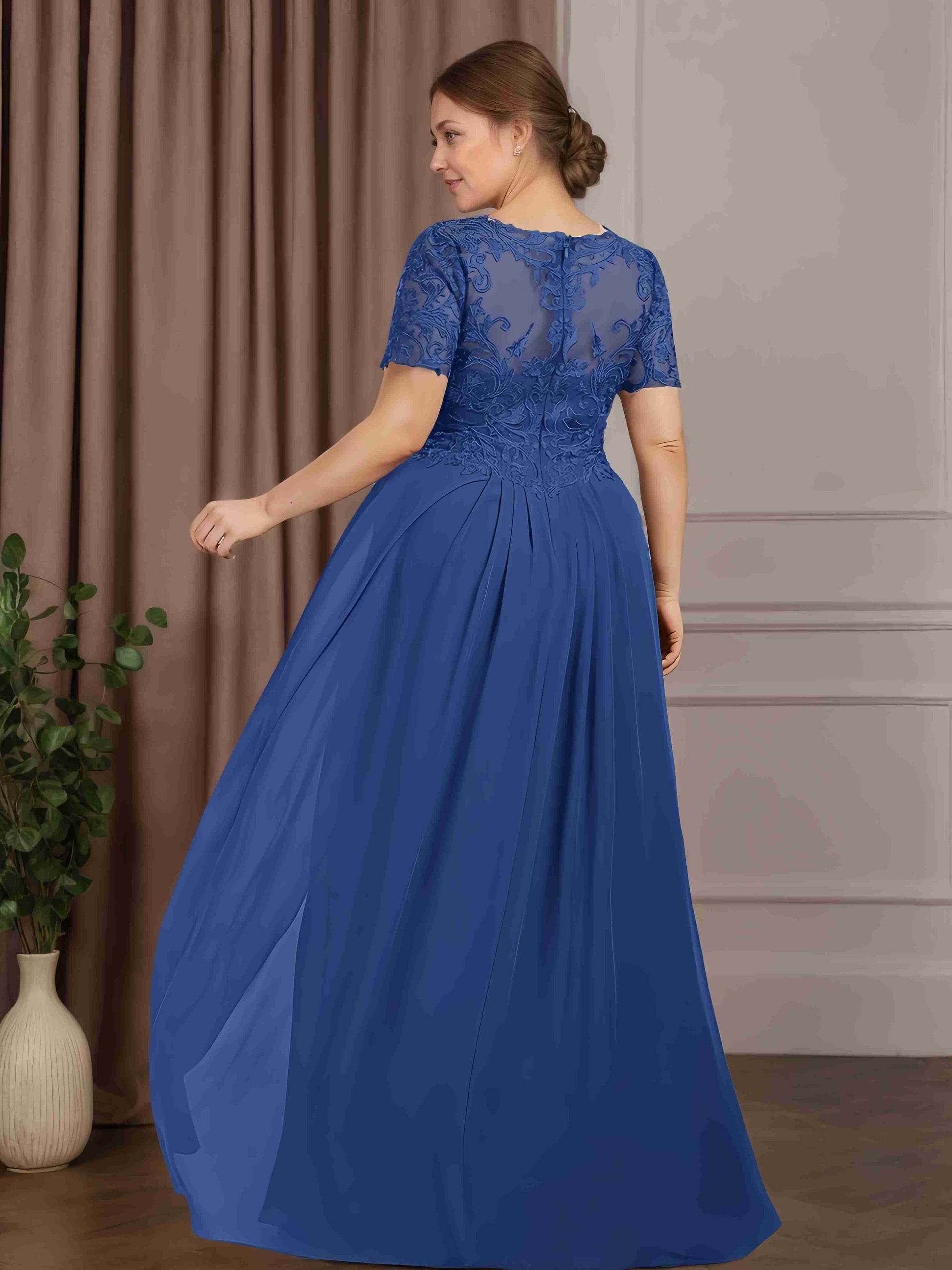 royal blue plus size mother of the bride dresses Ever-Pretty Inclusive Plus Size Flowing Ribbons Chiffon Floor Length Mother of the Bride Dress