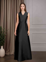 A-Line/Princess V-Neck Sleeveless Floor-Length Mother of the Bride Dresses with Pockets