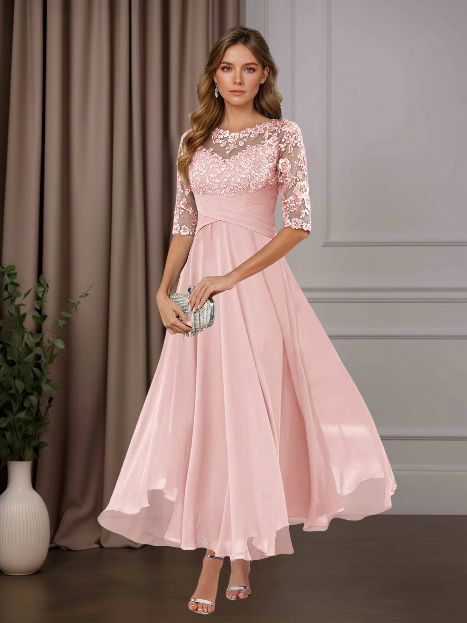 a line scoop neck chiffon dress Stacees 2026 Black Polka Dots Strapless Tiered Ruffle Prom Dress with Slit