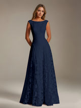 Free Shipping A-Line Scoop Neck Sleeveless Floral Lace Bridesmaid Dresses Floor Length