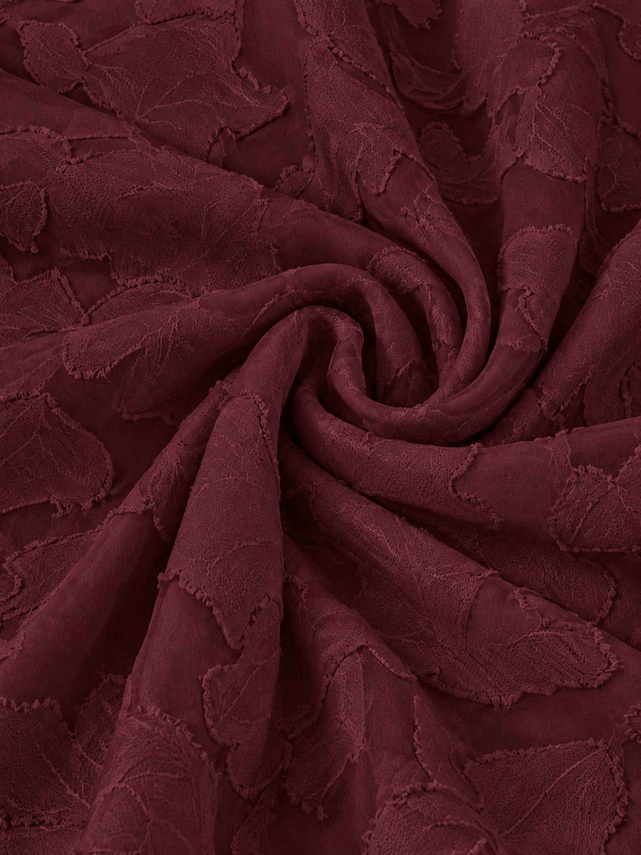Burgundy A-Line Square Neck Sleeveless Floral Lace Mini/Short Formal Dress