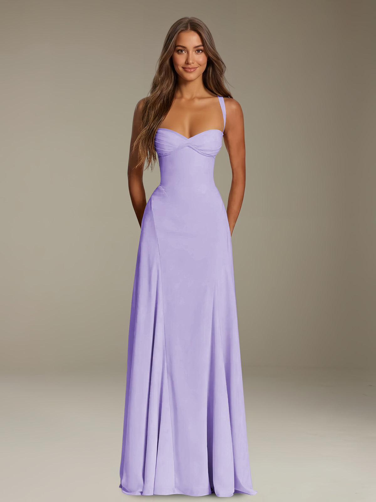 Free Shipping A-Line Sweetheart Sleeveless Floor-Length Long Prom Dres โ