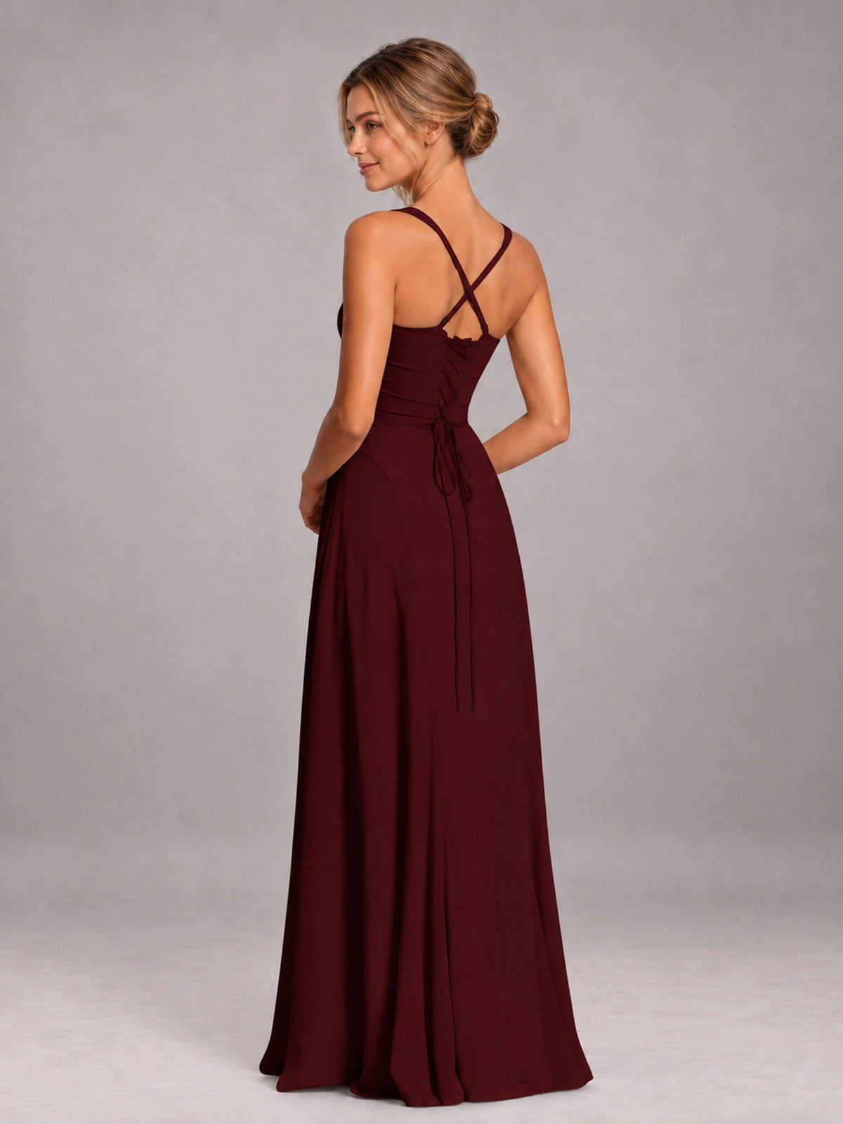 Cabernet A-Line Sweetheart Sleeveless Floor-Length Bridesmaid Dress