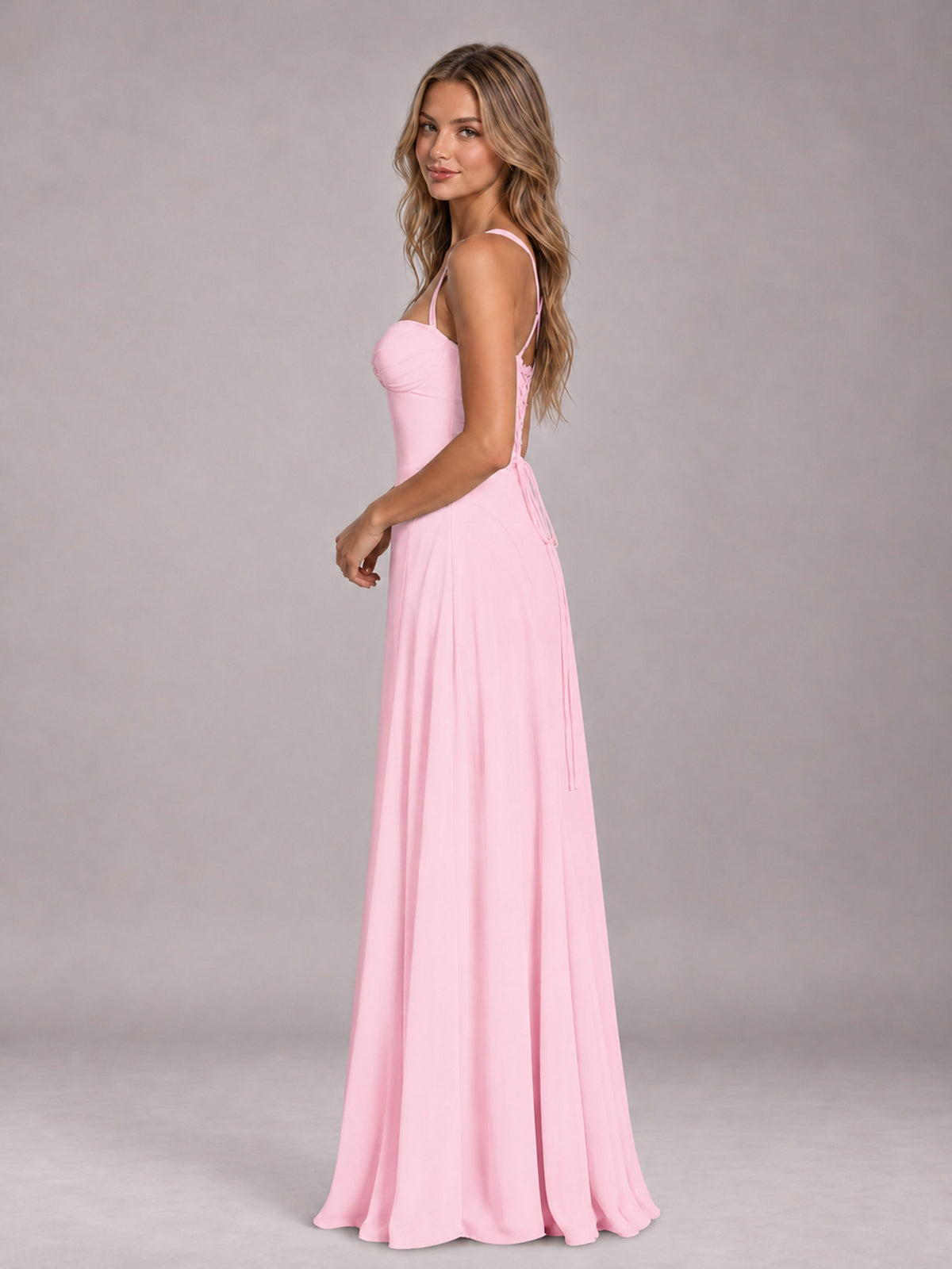 Candy Pink A-Line Sweetheart Sleeveless Floor-Length Bridesmaid Dress