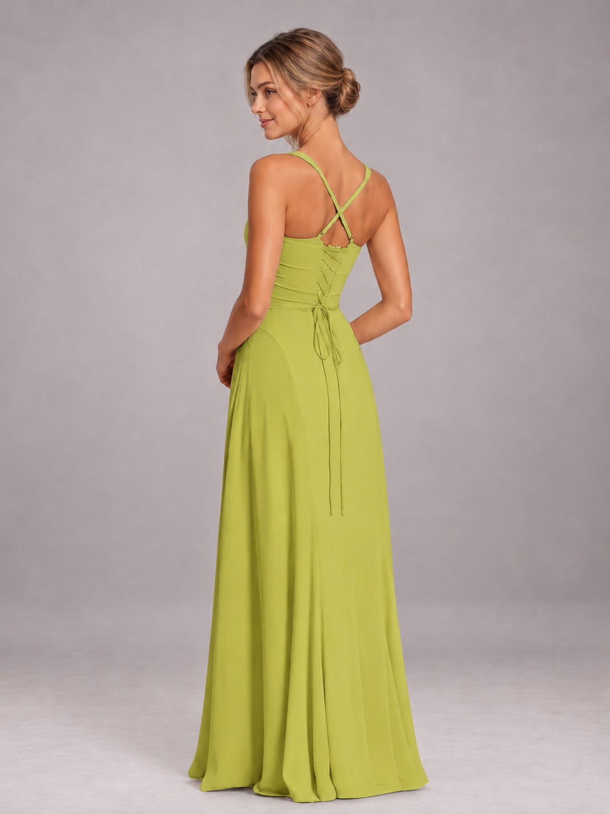 Chartreuse A-Line Sweetheart Sleeveless Floor-Length Bridesmaid Dress