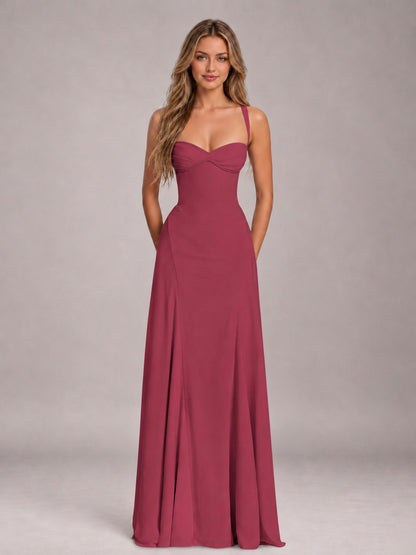 Cinnamon Rose A-Line Sweetheart Sleeveless Floor-Length Bridesmaid Dress