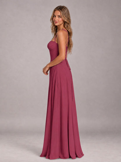 Cinnamon Rose A-Line Sweetheart Sleeveless Floor-Length Bridesmaid Dress