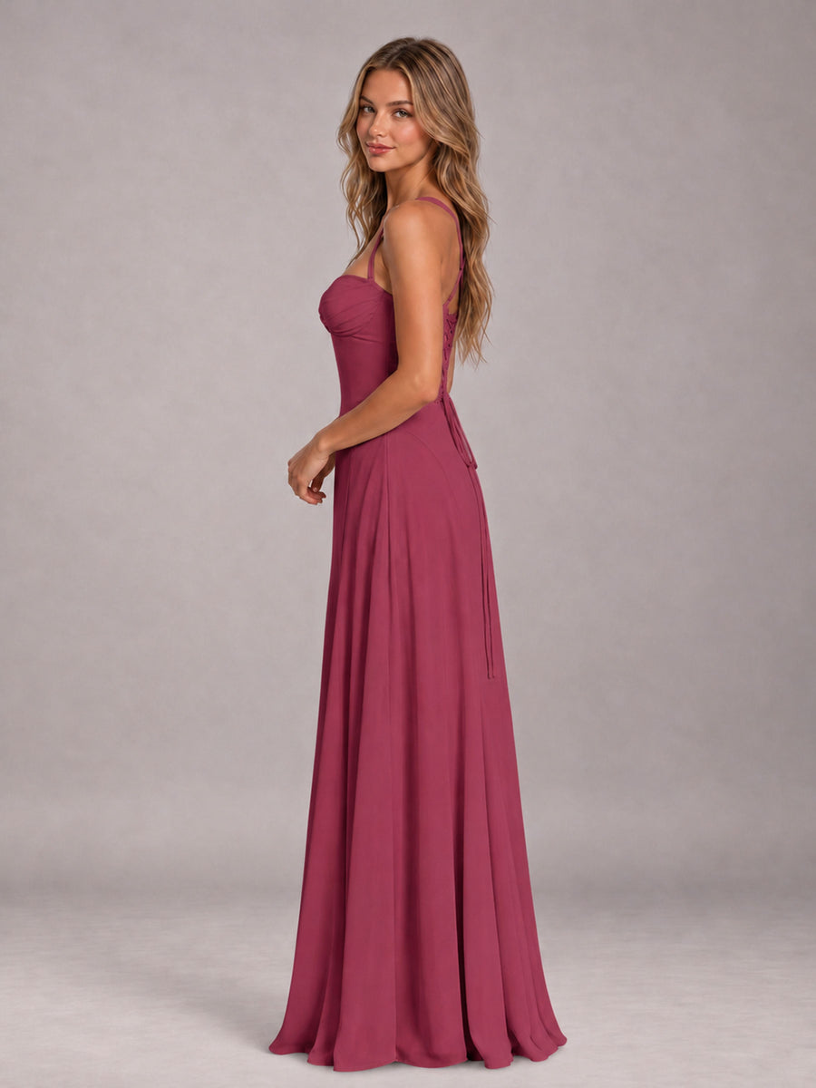 Cinnamon Rose A-Line Sweetheart Sleeveless Floor-Length Bridesmaid Dress